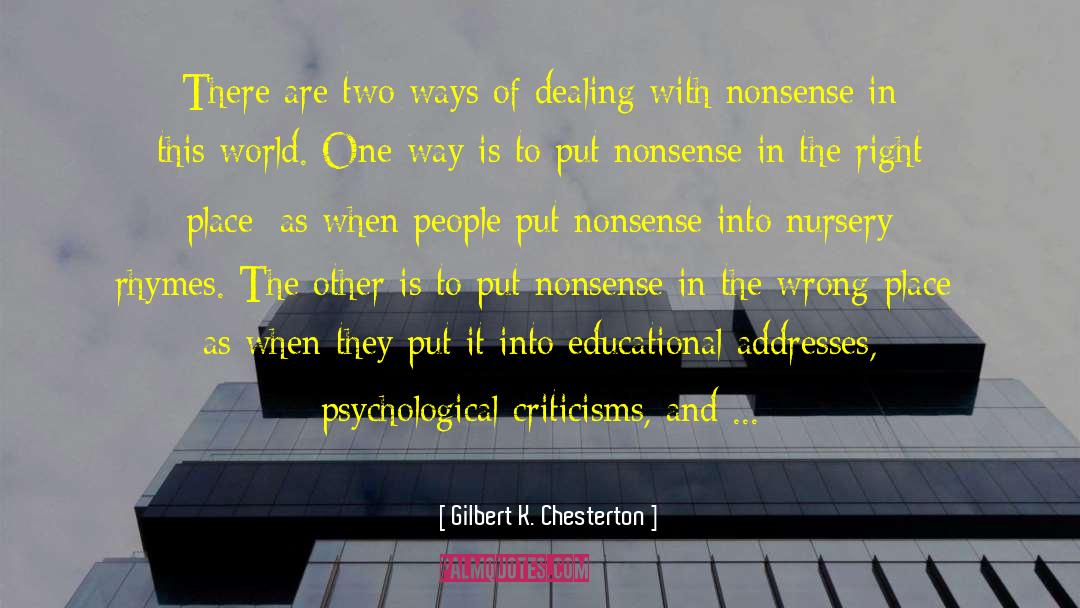 Psychological Defence quotes by Gilbert K. Chesterton
