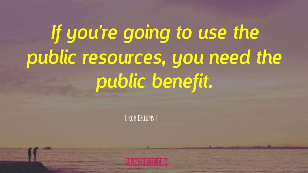 Public Benefit quotes by Ron Dellums