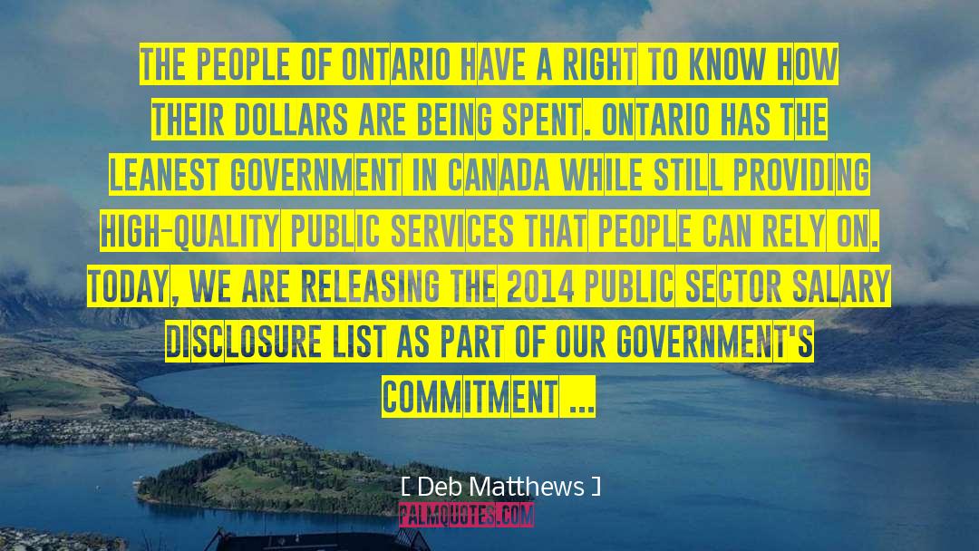 Public Sector quotes by Deb Matthews