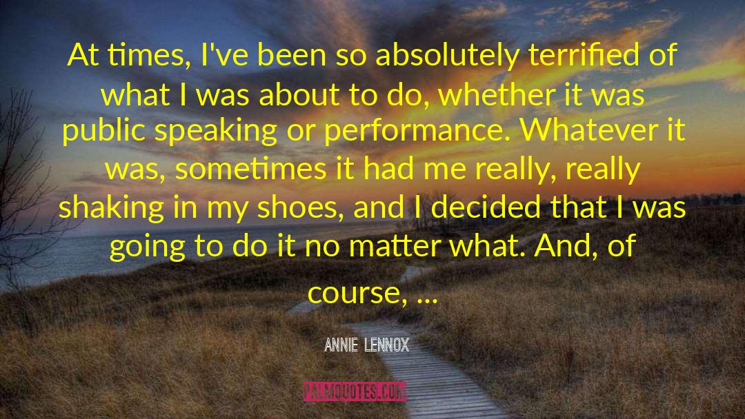 Public Speaking quotes by Annie Lennox