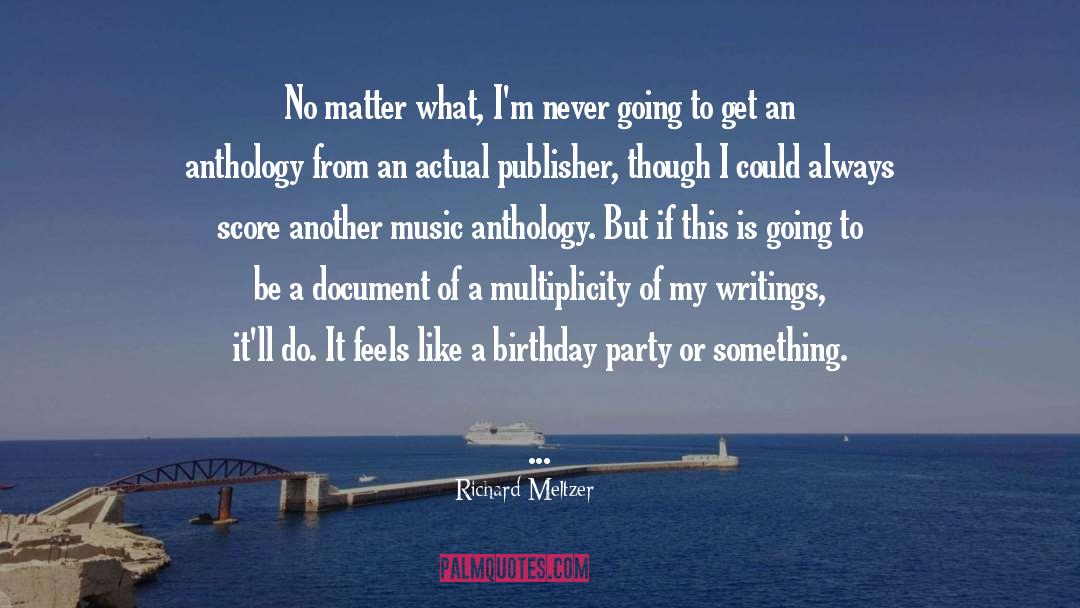 Publisher quotes by Richard Meltzer