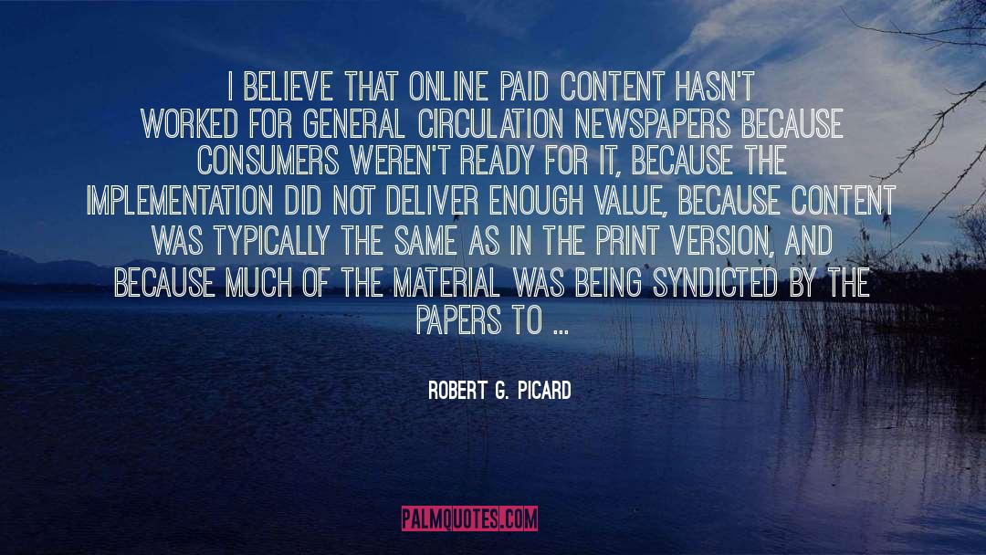 Publishers quotes by Robert G. Picard