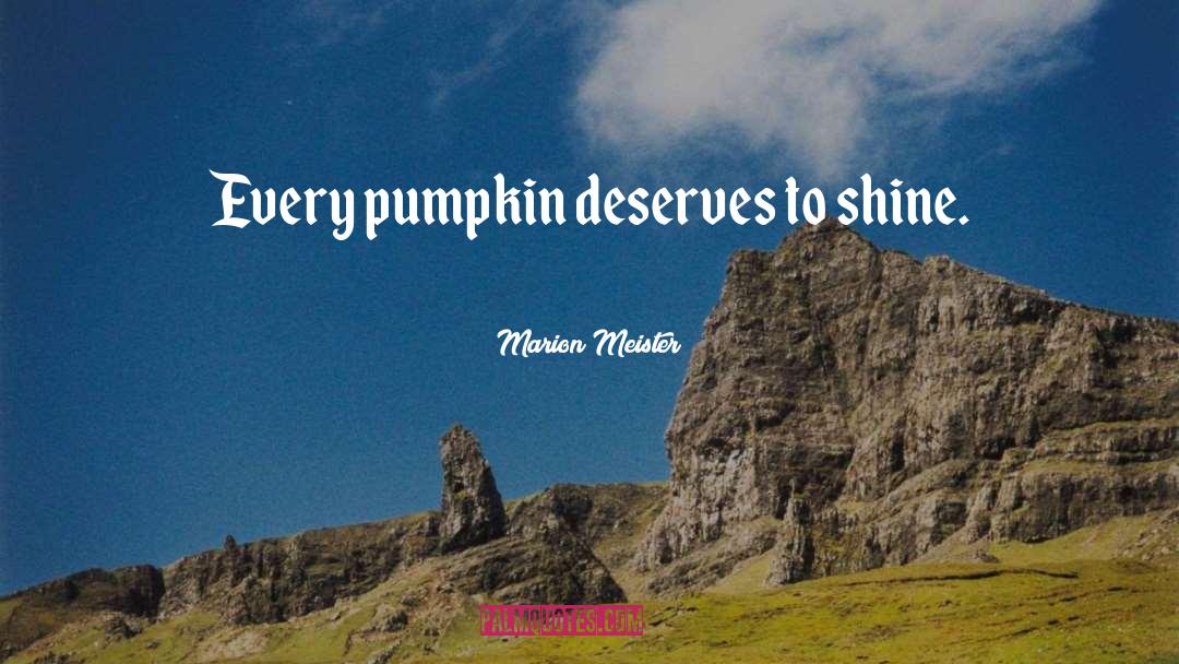 Pumpkin quotes by Marion Meister