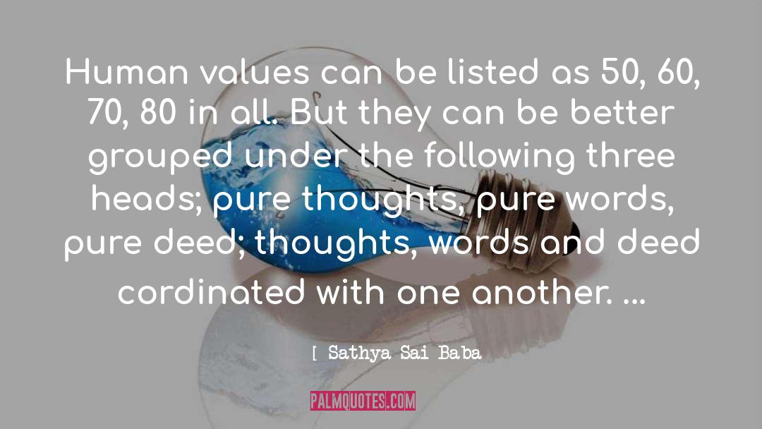 Pure Thoughts quotes by Sathya Sai Baba