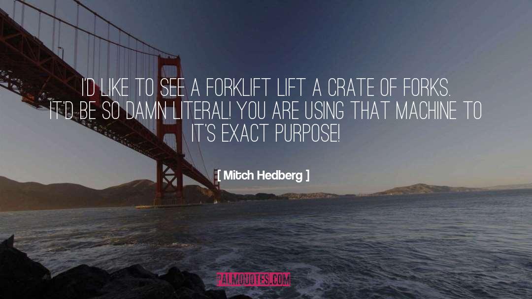 Purpose Goals quotes by Mitch Hedberg