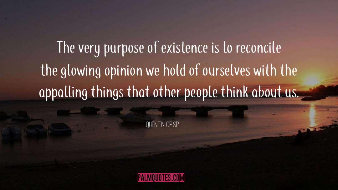 Purpose Of Existence quotes by Quentin Crisp