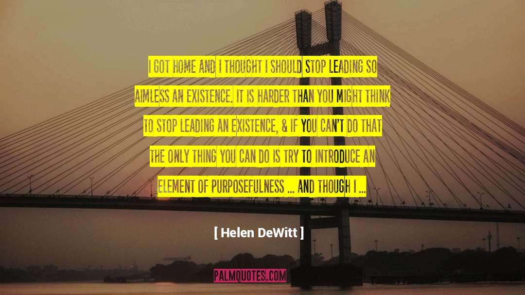 Purposefulness quotes by Helen DeWitt