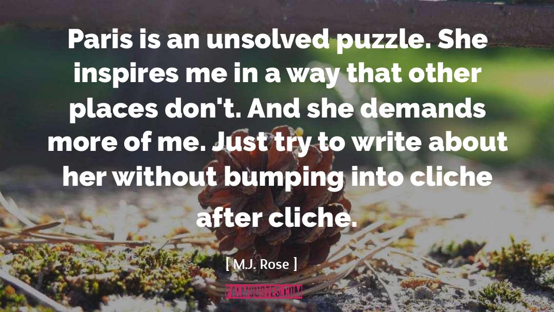 Puzzle quotes by M.J. Rose