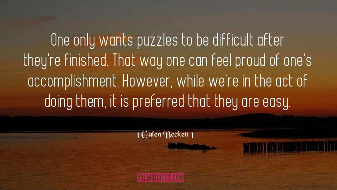 Puzzles quotes by Galen Beckett