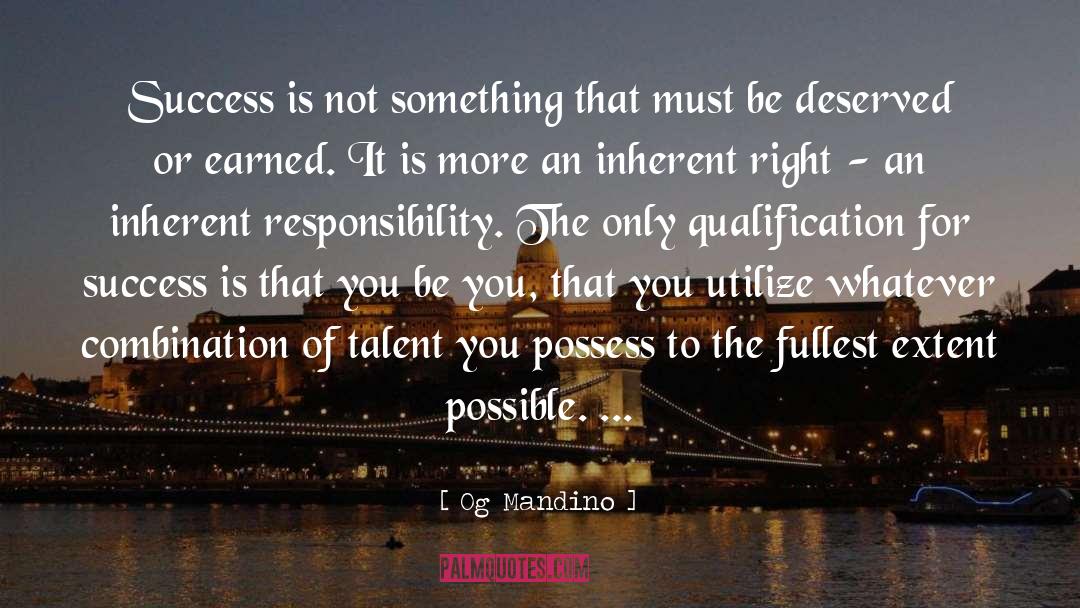 Qualification quotes by Og Mandino