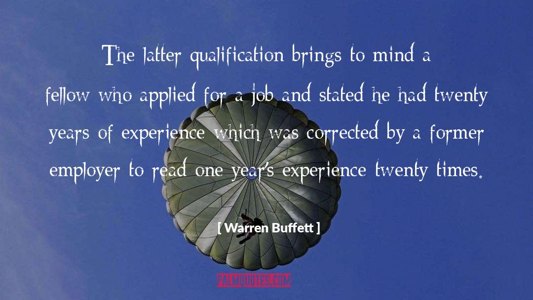Qualification quotes by Warren Buffett