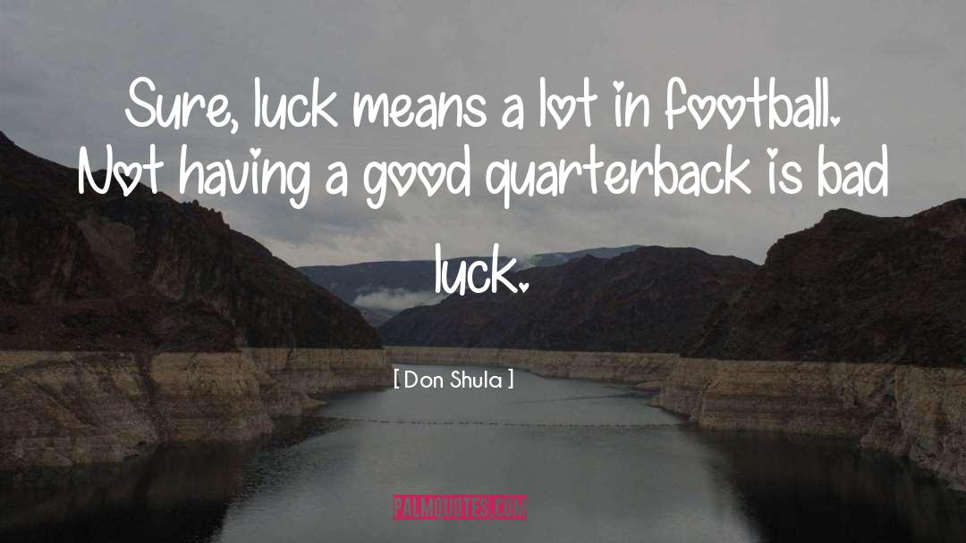 Quarterback quotes by Don Shula