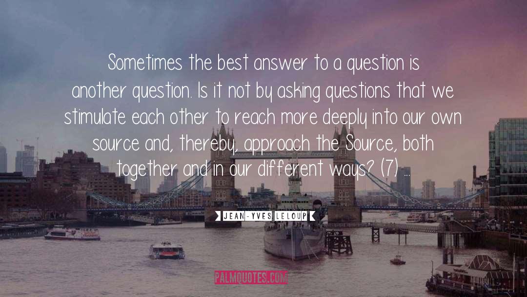 Questioning quotes by Jean-Yves Leloup