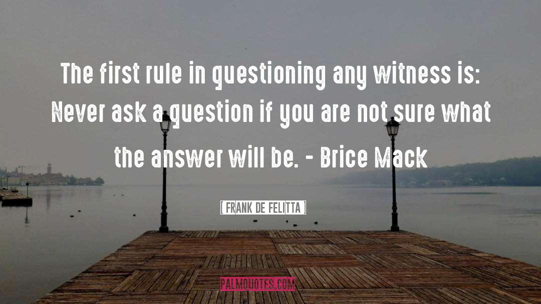 Questioning The Rules quotes by Frank De Felitta