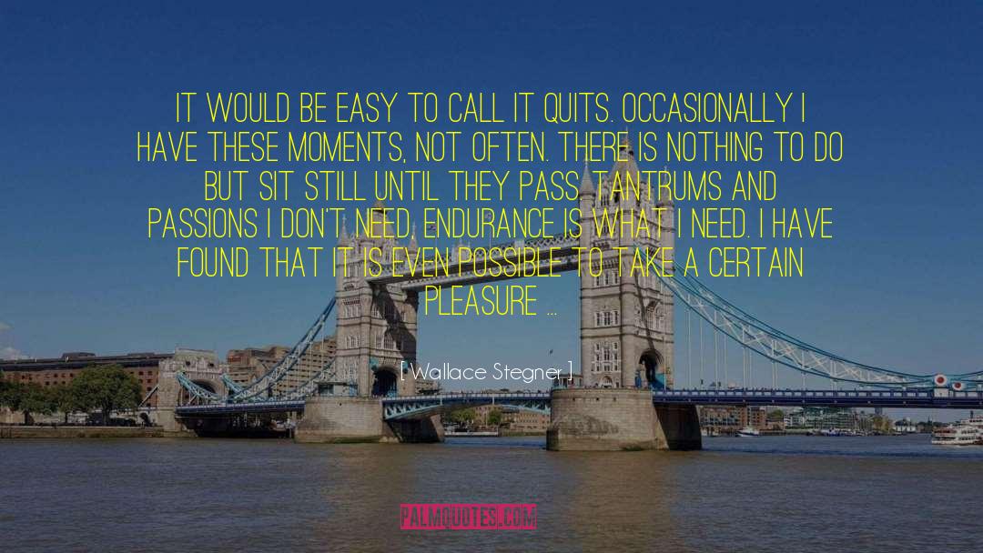 Quits quotes by Wallace Stegner