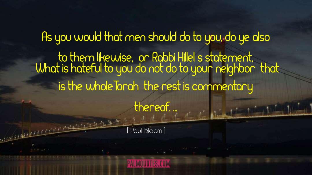 Rabbi quotes by Paul Bloom