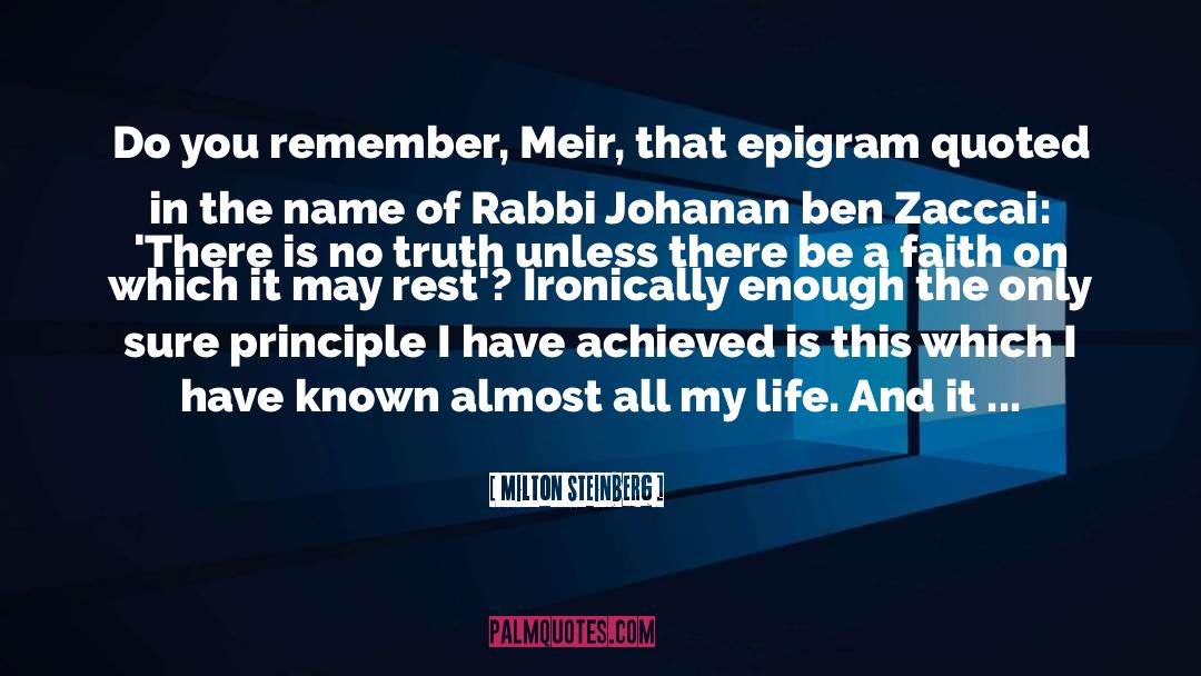Rabbi quotes by Milton Steinberg