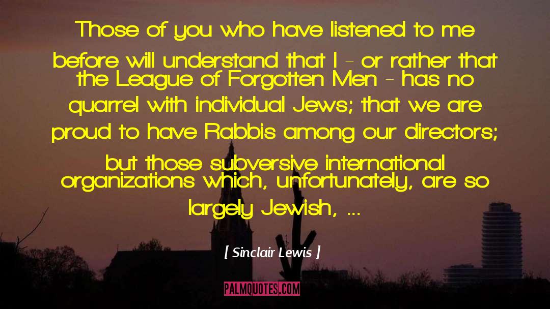 Rabbis quotes by Sinclair Lewis