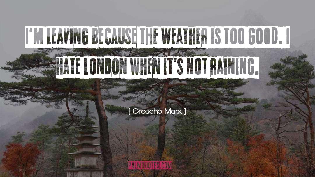 Rain After Hot Weather quotes by Groucho Marx