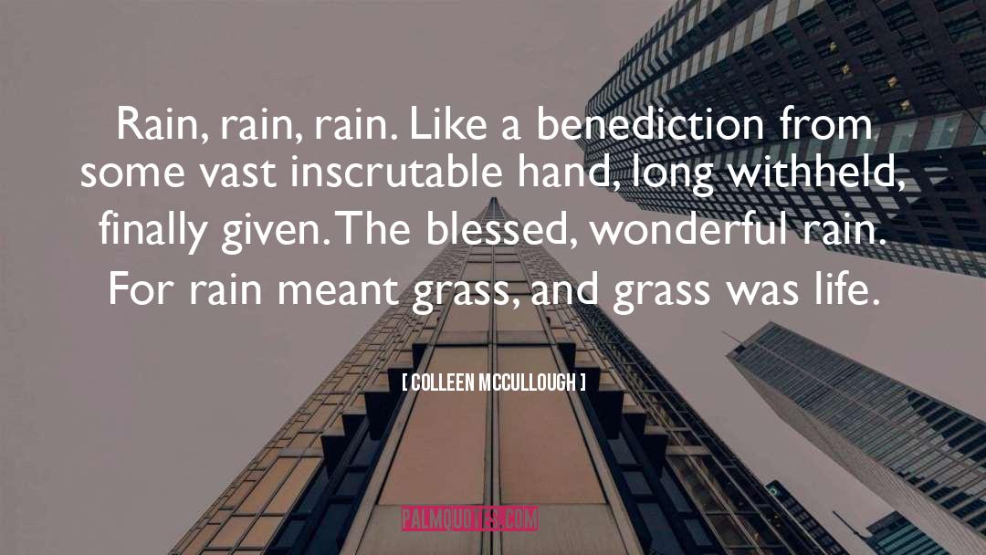 Rain Traveling quotes by Colleen McCullough