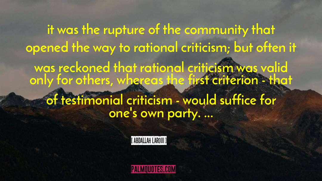 Rational Criticism quotes by Abdallah Laroui