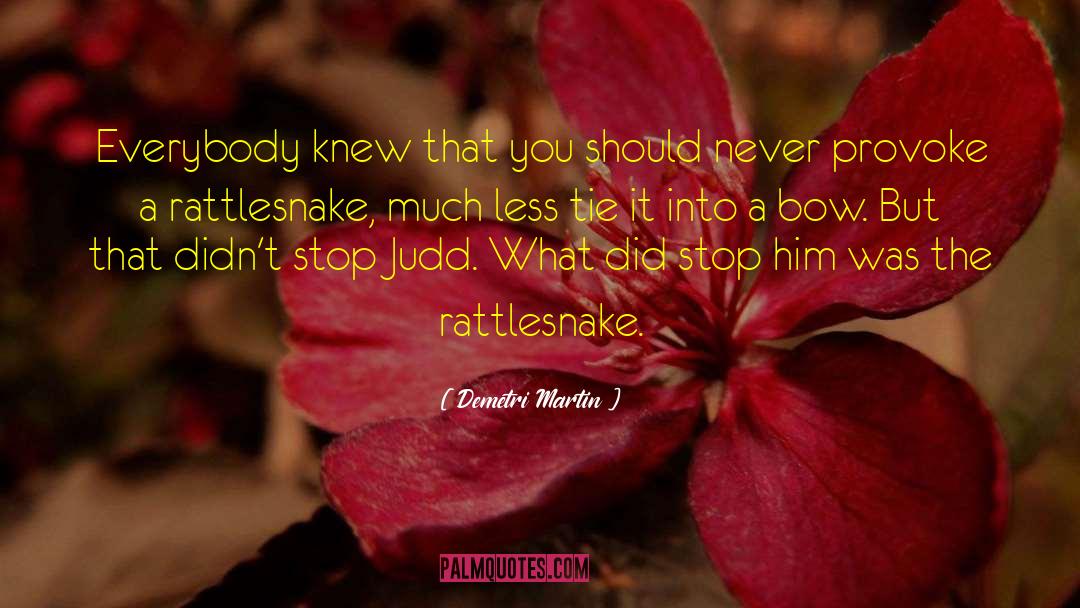 Rattlesnake quotes by Demetri Martin