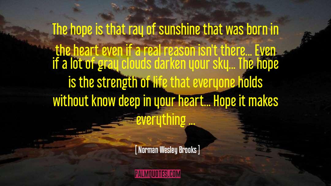 Ray Of Sunshine quotes by Norman Wesley Brooks