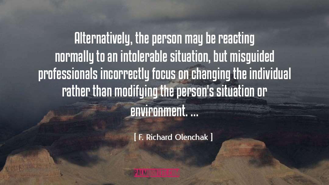 Reacting quotes by F. Richard Olenchak