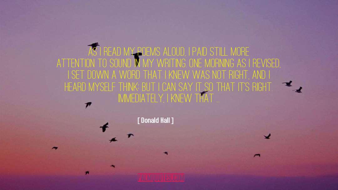 Reading Aloud quotes by Donald Hall
