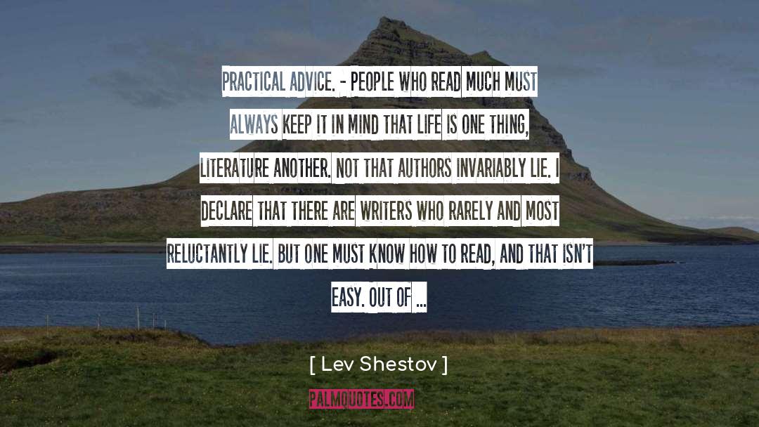 Reading Education quotes by Lev Shestov