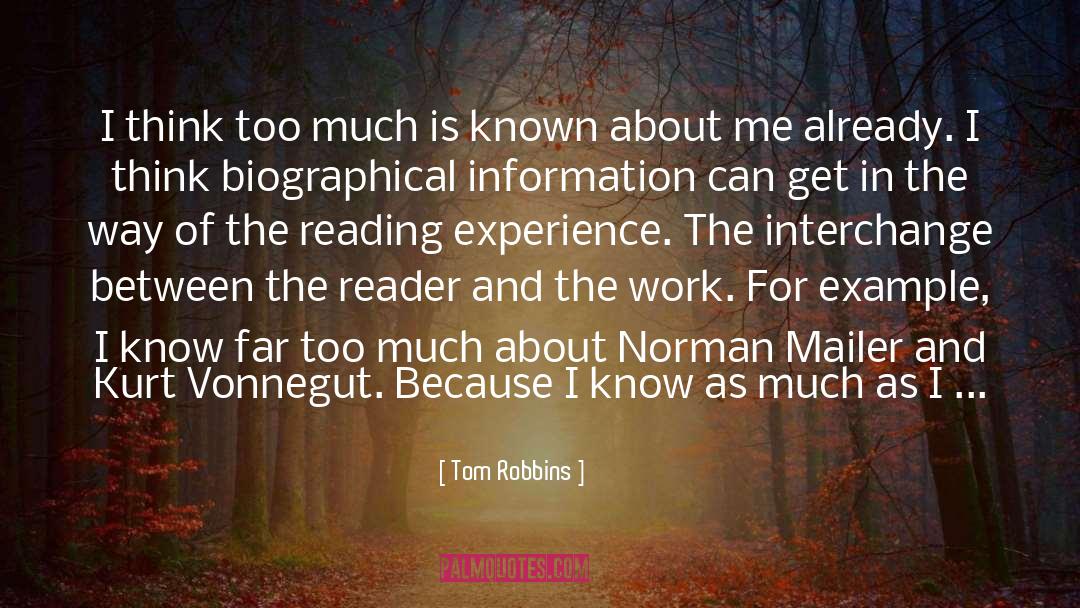 Reading Experience quotes by Tom Robbins