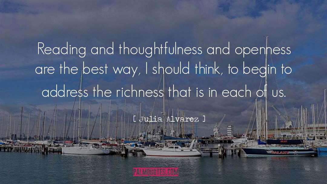 Reading Thinking quotes by Julia Alvarez