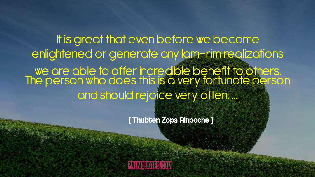 Realizations quotes by Thubten Zopa Rinpoche