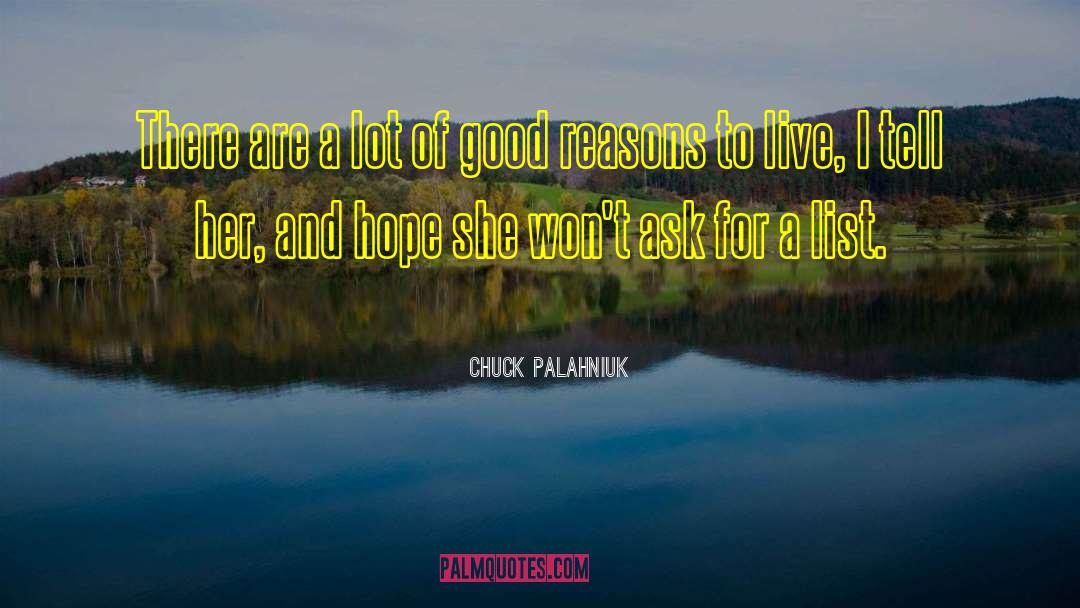 Reasons To Live quotes by Chuck Palahniuk