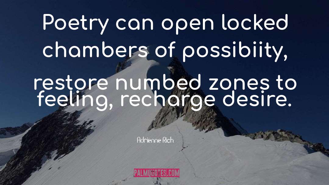 Recharge quotes by Adrienne Rich