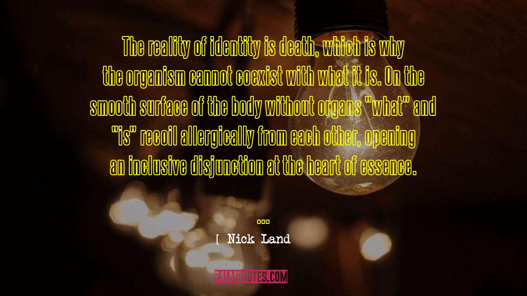 Recoil quotes by Nick Land