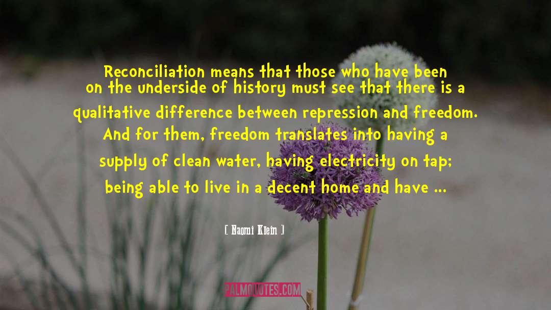 Reconciliation quotes by Naomi Klein