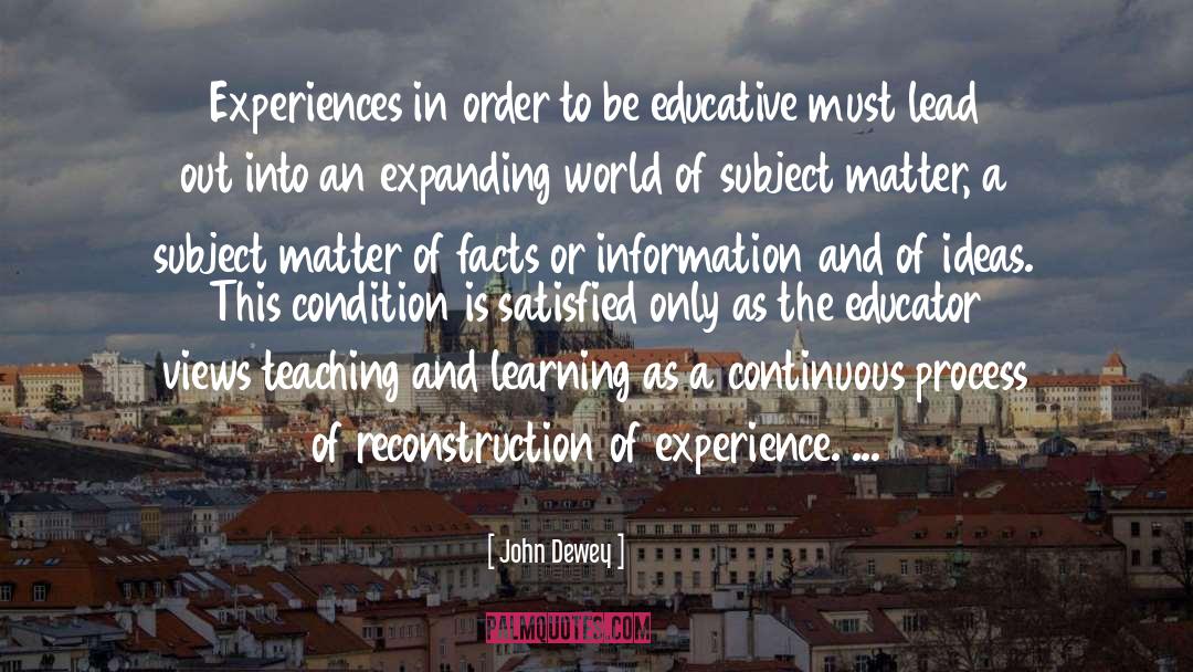 Reconstruction quotes by John Dewey