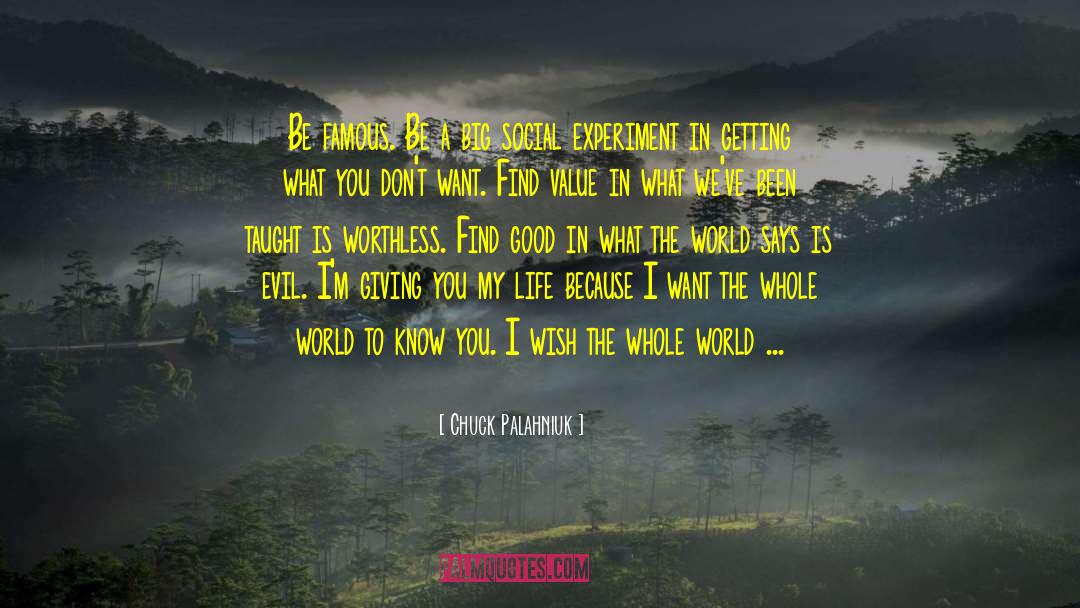 Redeeming Social Value quotes by Chuck Palahniuk