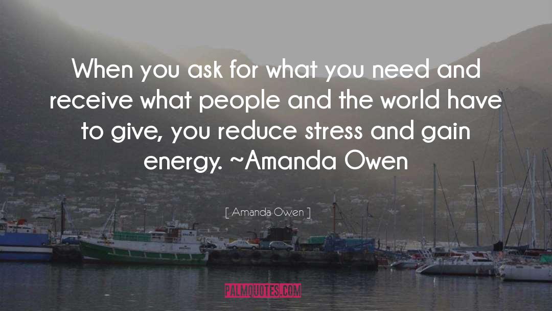 Reduce Stress quotes by Amanda Owen
