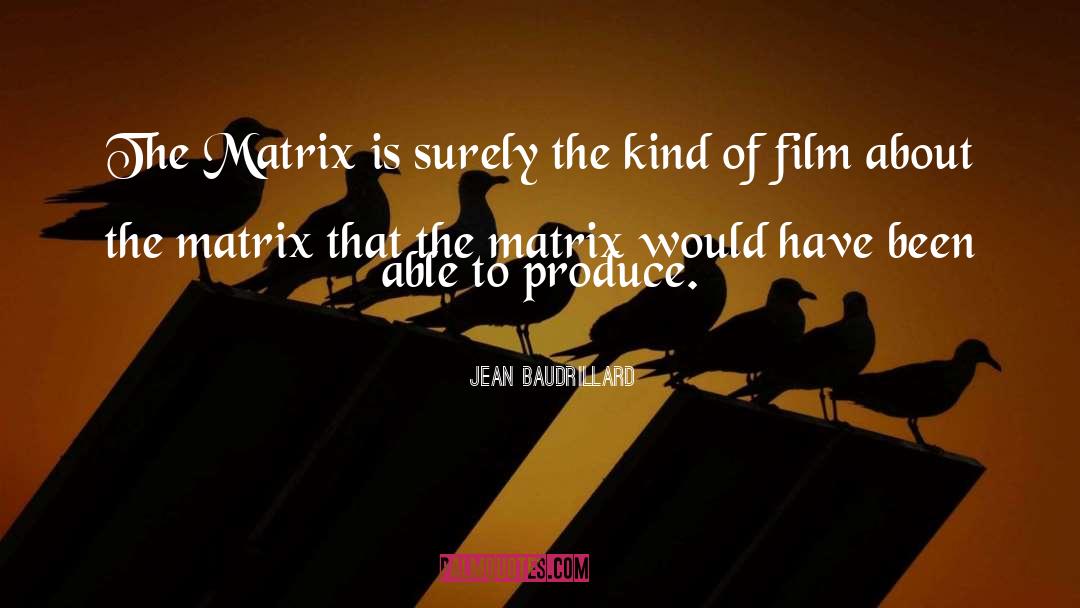 Regressor Matrix quotes by Jean Baudrillard