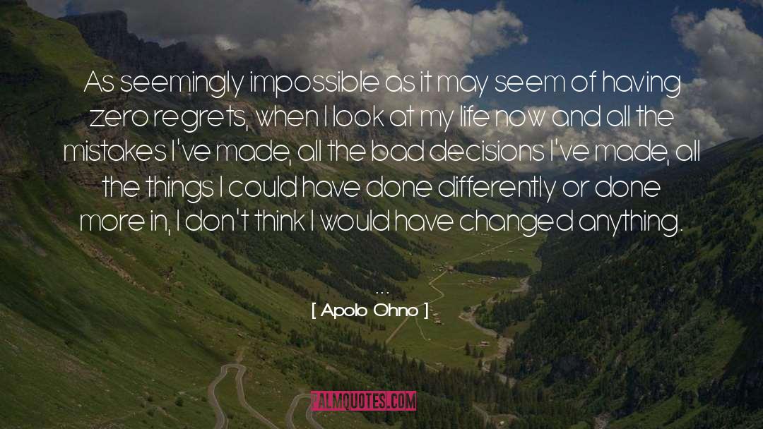 Regrets Heartache quotes by Apolo Ohno