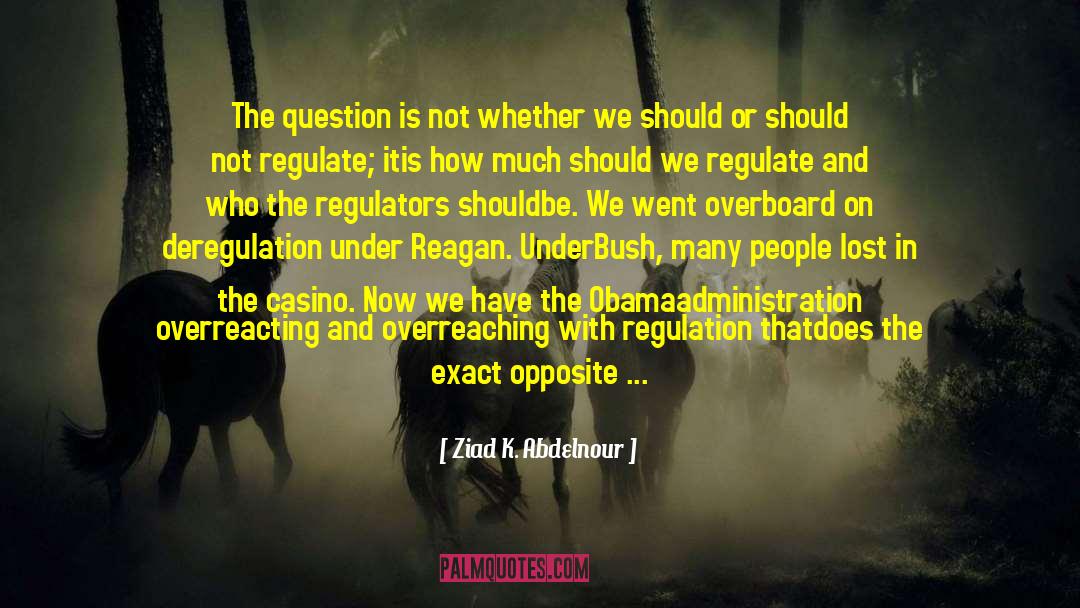 Regulators quotes by Ziad K. Abdelnour