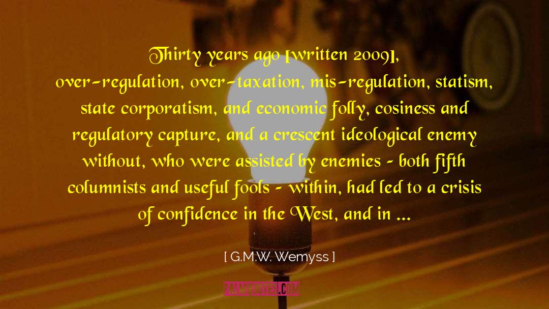 Regulatory quotes by G.M.W. Wemyss