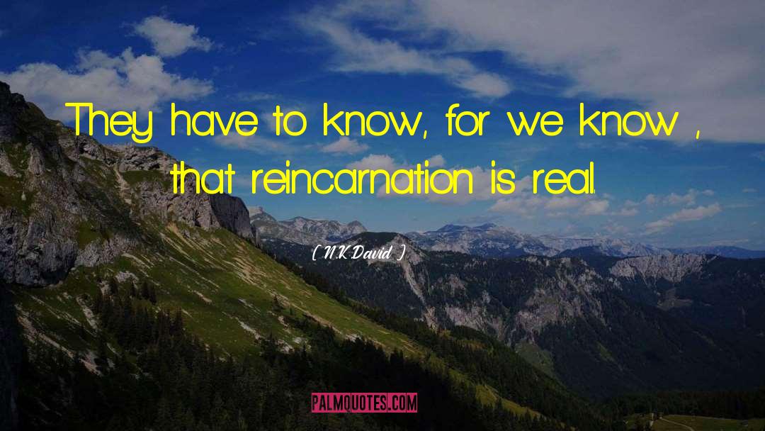 Reincarnation quotes by N.K.David