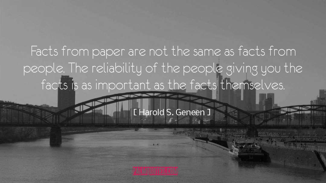 Reliability quotes by Harold S. Geneen