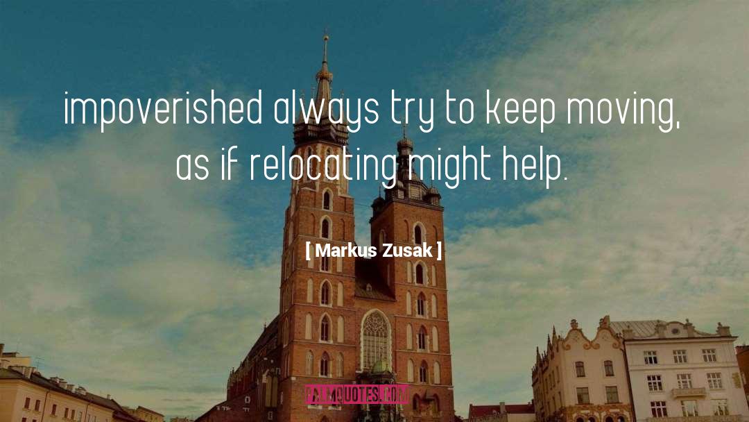Relocating quotes by Markus Zusak