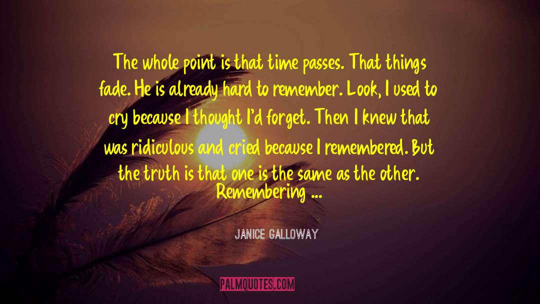 Remembering The Unkiss quotes by Janice Galloway