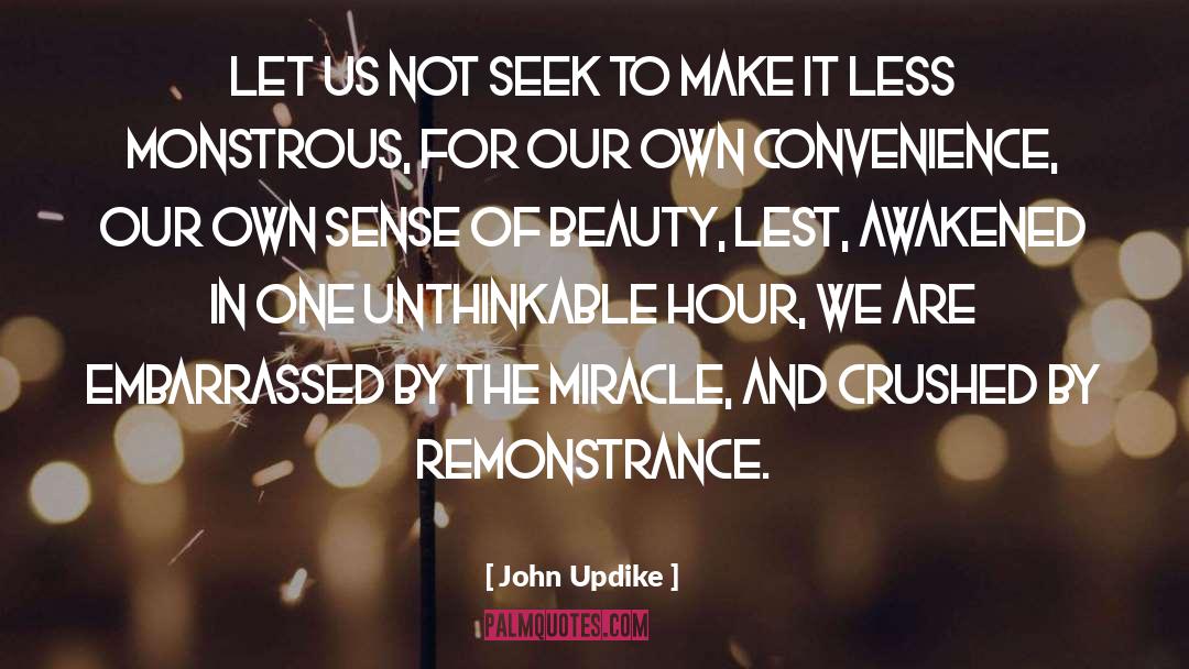 Remonstrance quotes by John Updike