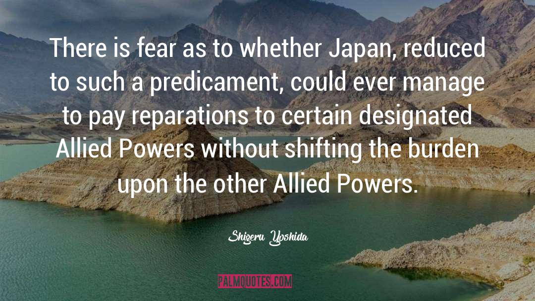 Reparations quotes by Shigeru Yoshida